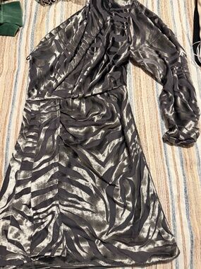 Iro Paris Nimas One Shoulder Dress in Grey Size 34